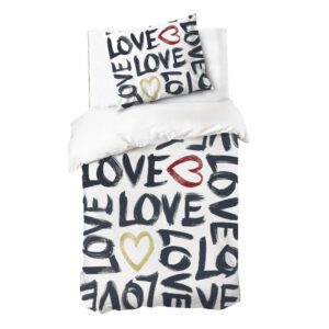 Dekbedovertrek Coloured Love - Wit