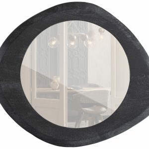 Enclose Spiegel Met Houten Rand Zwart - 50x44cm