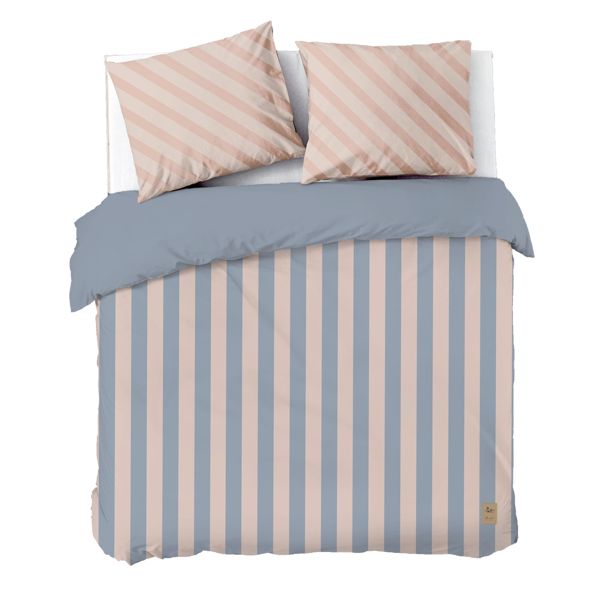 Dekbedovertrek Chunky Stripes - Blauw / Roze