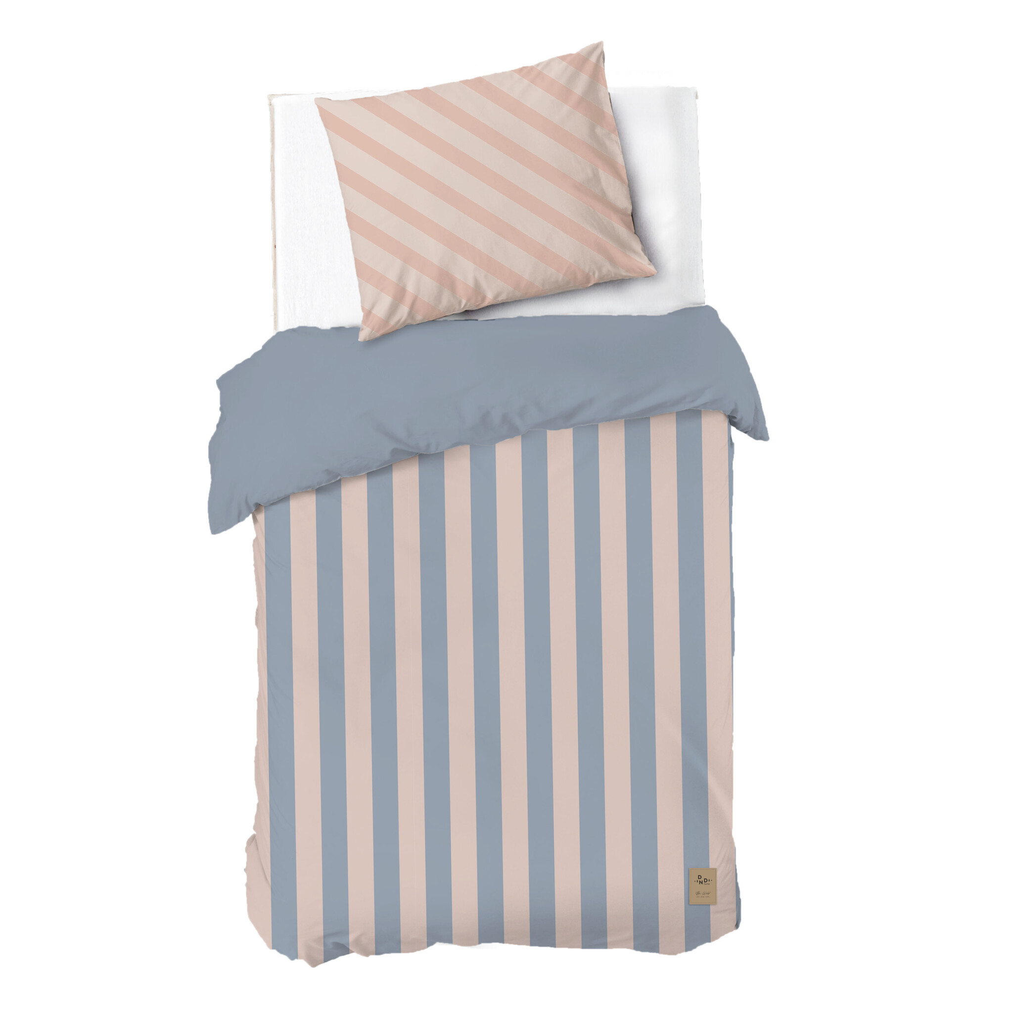 Dekbedovertrek Chunky Stripes - Blauw / Roze