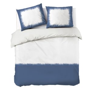 Dekbedovertrek Imperfectly Inked - Wit / Blauw