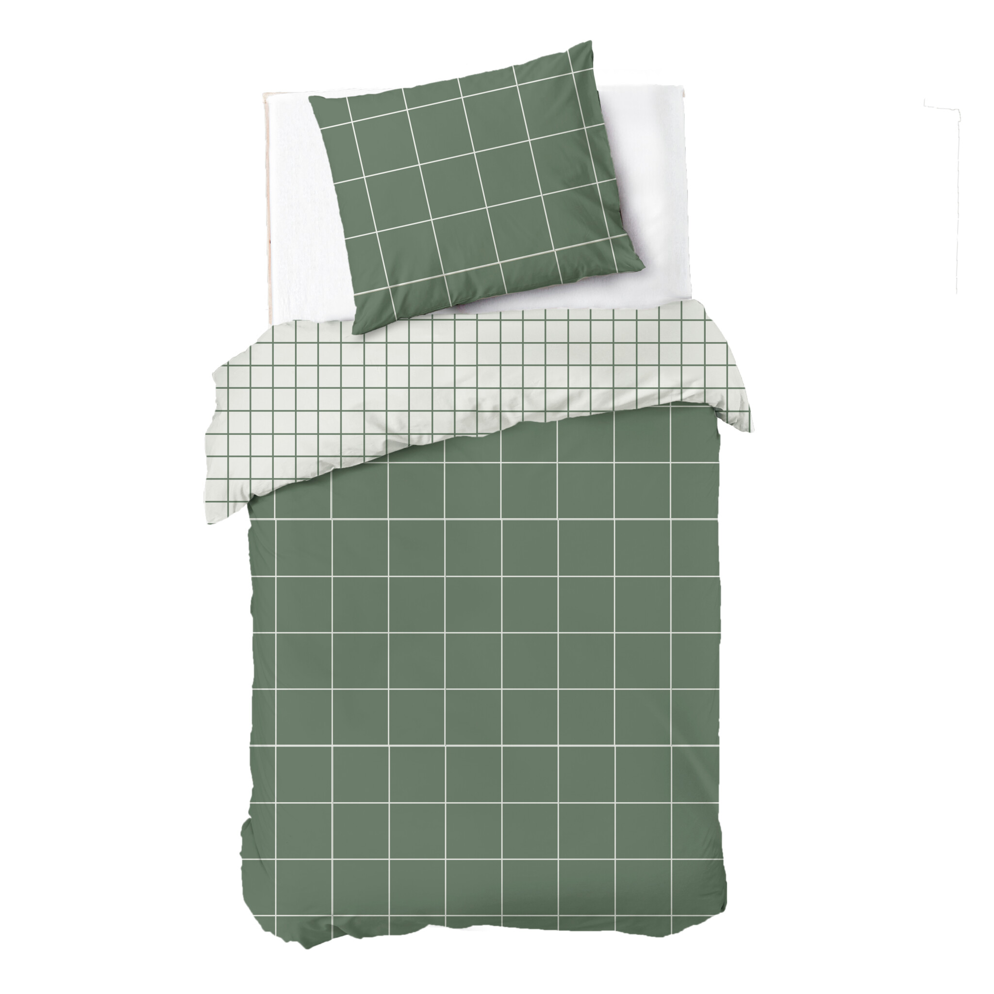 Dekbedovertrek Simple Square - Groen